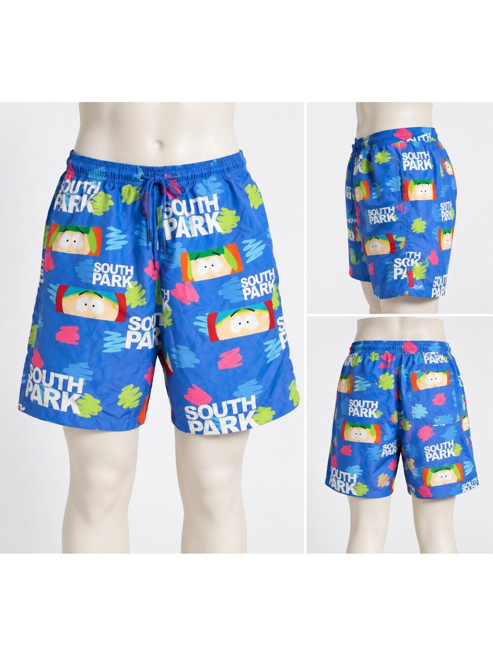 DARE South Park Men's Swim Shorts Blue Size Large Elastic Waist